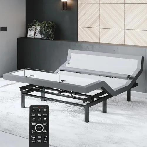 Miniatura 9 de Sven & Son Bliss Base de Cama Ajustable Solo Armazón, Elevación de Cabeza y Pies, Soporte Lumbar, Inclinación de Cabeza-Almohada, Masaje, Luces