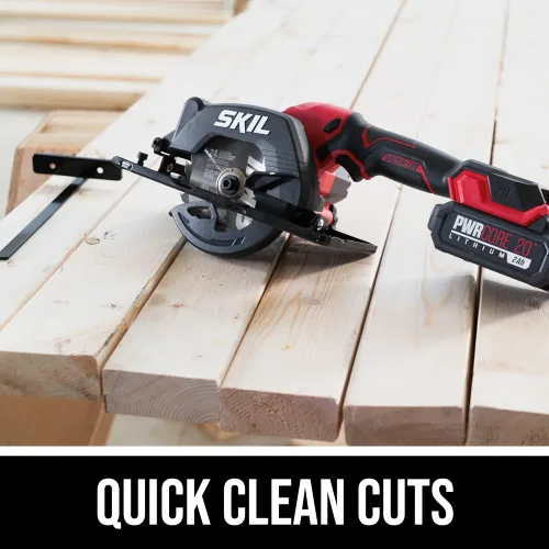 Miniatura 5 de Kit de sierra circular compacta y ligera de una mano SKIL PWRCORE 20 sin escobillas de 20 V, de 4-1/2 pulgadas, con hasta 6,000 RPM, incluye batería