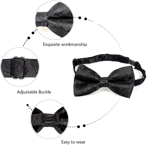 Miniatura 2 de Alizeal Mens Classic Paisley Bow Tie Hanky and Cufflinks Set
