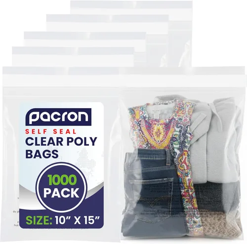 Miniatura 9 de Paquete de 500 bolsas de polietileno transparentes de 9 x 12 pulgadas – Bolsas de plástico autosellantes para embalaje, envío y almacenamiento