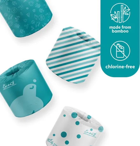Miniatura 3 de Papel higiénico 100% de bambú a granel [2 capas, 450 hojas, 24 rollos], papel de baño sin árboles, biodegradable, suave y fuerte, absorbente, seguro