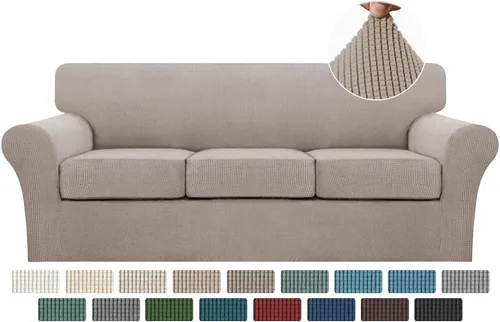 Miniatura 99 de Turquoize 2 fundas para sillas de sala de estar, funda de sofá con fundas de cojín individuales, funda de muebles para sillas (silla, beige biscotti)