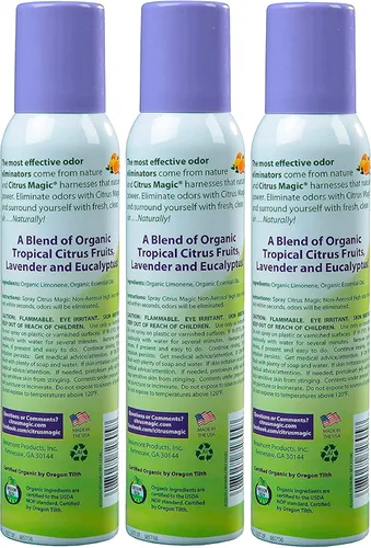 Miniatura 3 de Citrus Magic Ambientador en aerosol orgánico natural que elimina olores, eucalipto lavanda, 3 onzas, paquete de 3