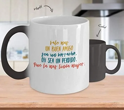 Taza Cafe Buen Amigo Vaso, taza de café divertidas, tazas personalizadas, taza de café inspiradoras, taza con mensajes positivos.
