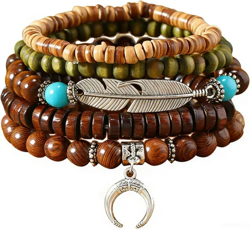 Miniatura 64 de Pulsera Gótica Ajustable de Cuero Trenzado Punk Multicapa de Estilo Grunge, Conjunto de Pulseras Emo con Brazalete de Metal, Envoltura