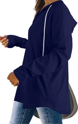 Miniatura 3 de Bofell Sudaderas con capucha de moda para mujer, sudaderas de gran tamaño, camisas largas de ajuste holgado