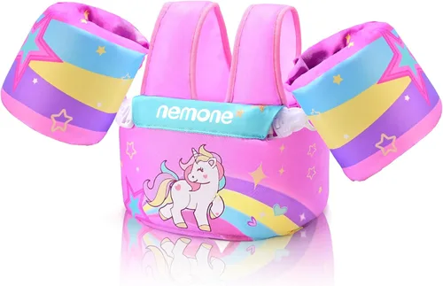 Miniatura 9 de Nemone Chaleco de natación para niños pequeños de 22 a 70 libras, flotadores para niños, chaqueta de natación con alas de agua para el brazo para A