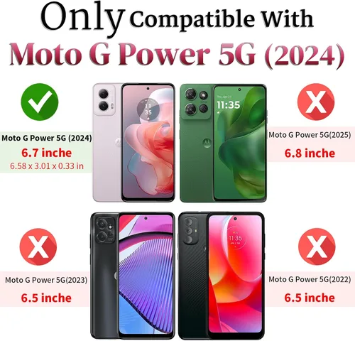 Miniatura 2 de HNHYGETE Funda para Moto G Power 5G 2024 con protector de pantalla: [grado militar de 20 pies a prueba de caídas] Funda protectora a prueba