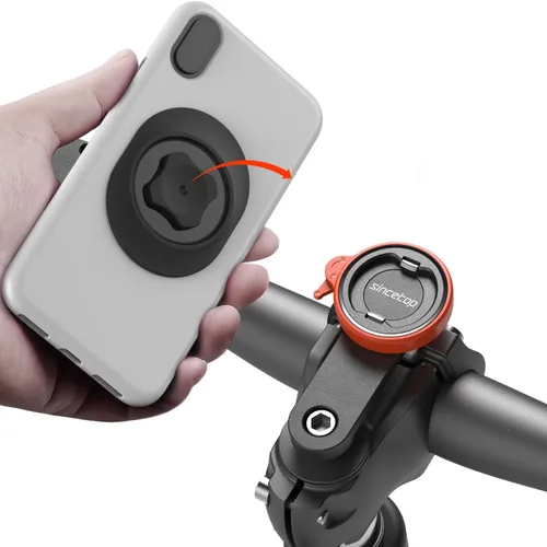 Miniatura 13 de Soporte de teléfono para bicicleta, soporte para teléfono celular con vástago de bicicleta de montaña, abrazadera universal de aluminio para 【2ª