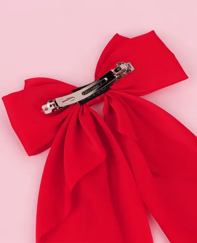 Miniatura 4 de Wecoe 4 lazos grandes para el cabello para mujeres, lazos de satén rojo, pasadores para el cabello, lindos clips grandes de lazo para el cabello