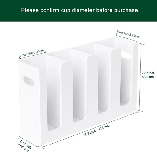 Miniatura 2 de Dispensador de Vasos de Café Desechables con Asas, Montaje en Encimera o Pared, Soporte para Vasos de Bebidas Calientes/Frías y Tapas - Organizador