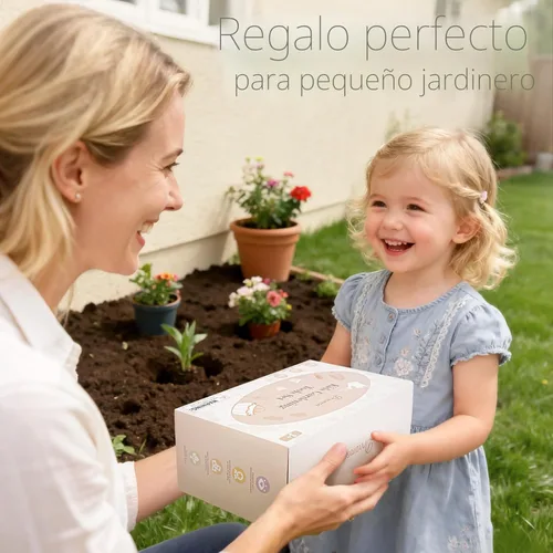 Miniatura 6 de Juego de jardinería para niños, kit de herramientas de jardinería para niños pequeños, incluye bolsa de mano, delantal, guantes, regadera, pala, Rosa
