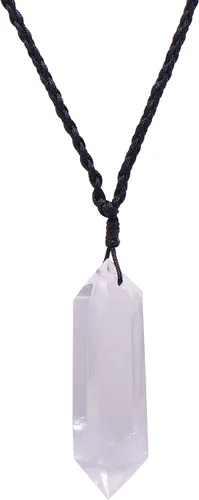 Collar grande de cristal curativo de 2 pulgadas, colgante mineral natural con cordón ajustable