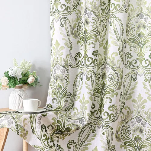 Miniatura 13 de H.VERSAILTEX - Cortinas florales para dormitorio de 63 pulgadas de largo, juego de 2 paneles, estilo de campo, cortinas semitransparentes para sala