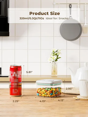 Miniatura 35 de Recipientes Herméticos Pop Apilables - Paquete de 2 Recipientes de Almacenamiento de Cereales con Tapas Herméticas, Recipientes Pop Up a Prueba