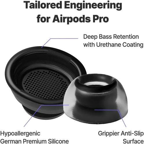 Miniatura 2 de AZLA Cristal para Airpods Pro de 1ª y 2ª generación (2 pares, S) – Reemplazo de puntas de oreja de Airpod Pro – Puntas para Airpod Pro con silicona