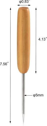 Miniatura 3 de New Star Foodservice Picador de hielo de acero al carbono con mango de madera dura, trituradora de hielo de 7.5 pulgadas, herramienta de bar