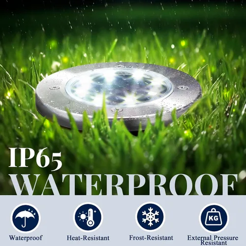 Miniatura 5 de SOLPEX Luces solares impermeables para exteriores, paquete de 8 luces solares para suelo, luces solares de jardín, iluminación de paisaje
