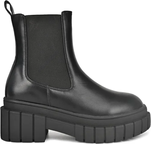 Miniatura 3 de READYSALTED Botas Chelsea de tacón bajo con plataforma y suela gruesa para mujer (HONGO1 & HUNCH1)