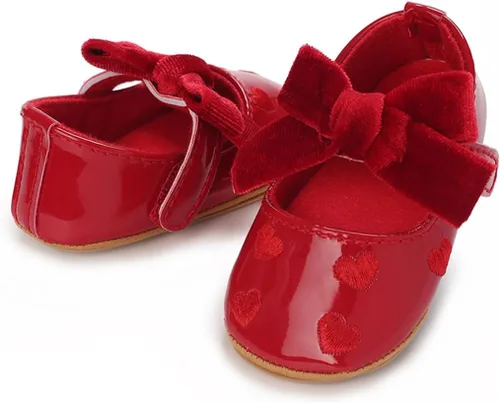 Miniatura 3 de COSANKIM Zapatos Mary Jane para bebé y niña, suela suave, con lazo, princesa, boda, antideslizantes, para bebé, para primera caminata, zapatos