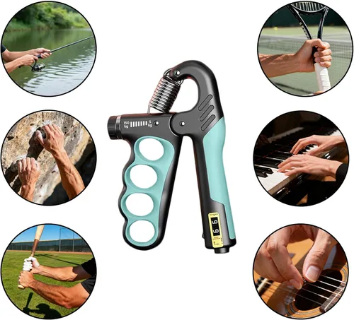 Miniatura 4 de 2 fortalecedores de agarre de mano ajustables (11-220 libras) – Ejercitador automático de antebrazo de muñeca, entrenamiento de fuerza de agarre Rojo