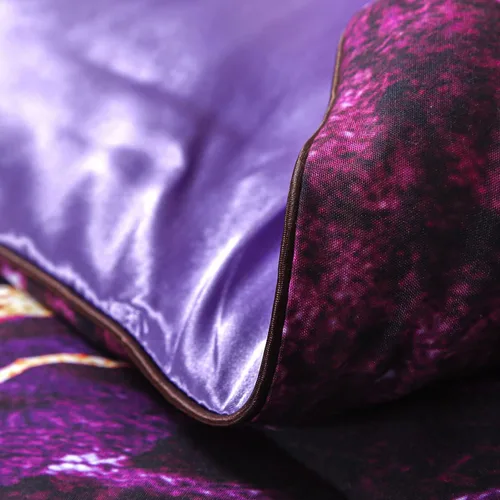 Miniatura 9 de Juego de edredón de mármol morado, tamaño Queen, 3 piezas (1 edredón + 2 fundas de almohada), diseño de acuarela de lava volcánica, edredón