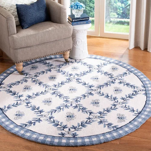 Miniatura 35 de SAFAVIEH Chelsea Collection - Alfombra decorativa de 1 pies 8 pulgadas x 2 pies 6 pulgadas, color negro, lana de campo francesa enganchada a mano