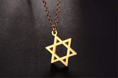 Miniatura 7 de QEPOL Collares con colgante de seis puntas chapados en oro de 18 quilates, con dije de estrella de David Megan, joyería judía de Israel