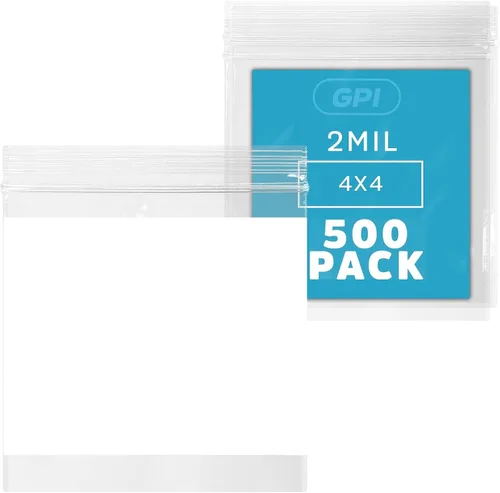 Miniatura 10 de GPI - Mini bolsas con cremallera de 1 x 1 pulgada, paquete de 1000 bolsas de plástico transparente con cierre con cremallera con bloque blanco