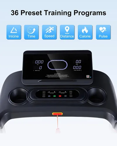 Miniatura 4 de Ateedge Cinta de correr resistente para el hogar, 18% de inclinación automática, capacidad de 400 libras, 3.5 HP, velocidad de 0.5 a 12 MPH