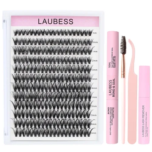 Miniatura 10 de Pestañas en racimo para extensiones con volumen, 50D, distintas longitudes, rizo D, kit de 240 pestañas en racimo para colocar en casa
