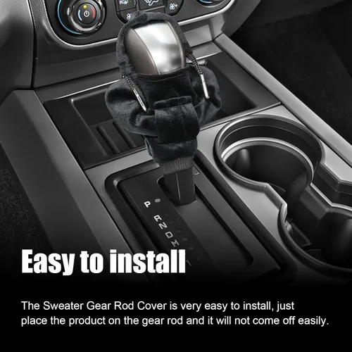 Miniatura 5 de Ziciner Funda para palanca de cambios de coche, diseño de suéter a la moda, protector de cambios suave universal, accesorios de decoración