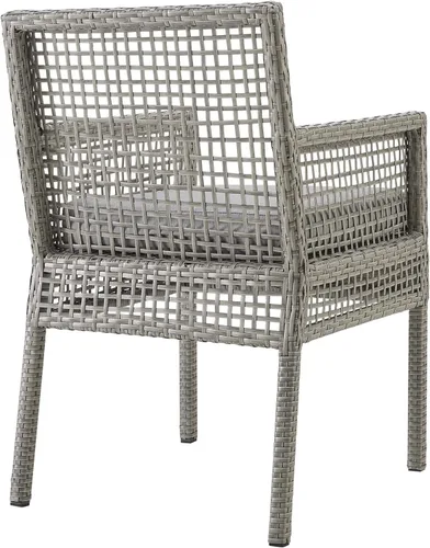 Miniatura 5 de Modway Aura Piece - Juego de mimbre para exteriores, gris gris