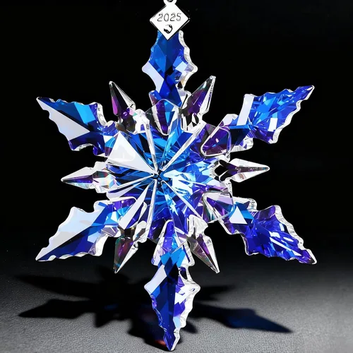 Miniatura 9 de Adorno de árbol de Navidad de edición Maxistal 2024, copo de nieve de cristal con estrella, adorno para árbol de Navidad, decoración para el hogar