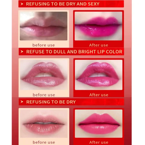Miniatura 5 de Lápiz labial que cambia de color, Bálsamo labial mágico que cambia de color (Negro a Rojo ladrillo), Lápiz labial hidratante natural Labiales