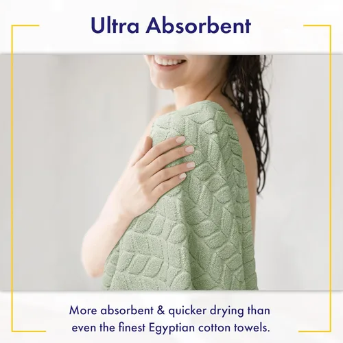 Miniatura 3 de Alusa Home Sábanas de Baño de Lujo Ultra Suaves y Elegantes de 700 GSM Paquete de 2 Extra Grandes 35x70 Pulgadas 100% Algodón de Fibra Larga