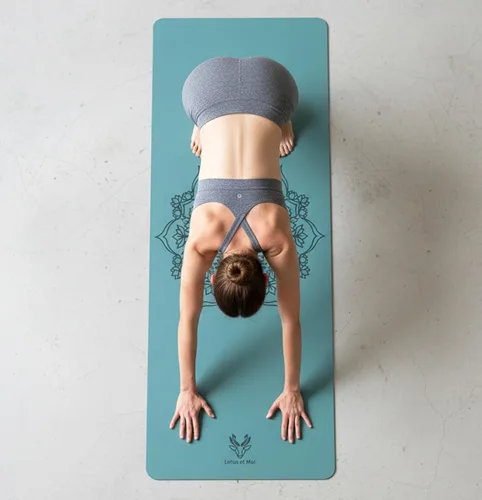 Miniatura 6 de Esterilla de yoga premium de 0.177 in de grosor, antideslizante, con correa, tapete de ejercicio para yoga, pilates profesional, base de goma