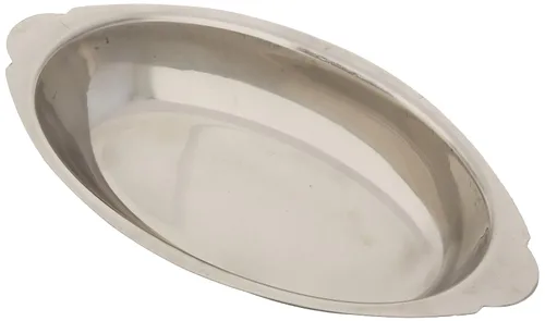 Miniatura 4 de Winco Plato para gratinar ovalado de acero inoxidable, 8 onzas