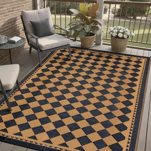 Miniatura 29 de HUGEAR Alfombra para RV Exterior Tapete Impermeable Alfombras para Exteriores 9'x12' para Patios Liquidación Alfombra Exterior Alfombras de Camping