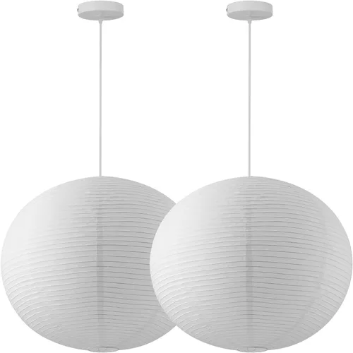 Miniatura 12 de Kit de luz colgante de papel de arroz grande, luces de linterna de papel de globo blanco de 20 pulgadas, base E26, lámpara de linterna colgante