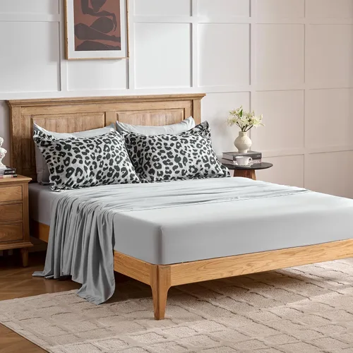 Miniatura 9 de Wajade Juego de edredón de 7 piezas con estampado de guepardo para niñas y niños, juego de ropa de cama en una bolsa para hombres y mujeres
