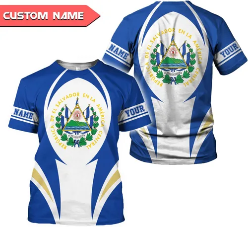 Miniatura 3 de Camiseta personalizada de El Salvador con bandera de El Salvador para hombres, mujeres, orgullo salvadoreño, camiseta de El Salvadoreña