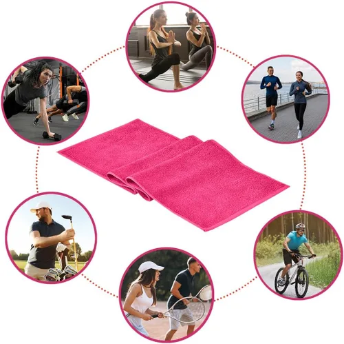 Miniatura 4 de NUKURA Toalla de sudor de gimnasio de 12 x 40 pulgadas, 450 GSM, 100% algodón, alta absorción, entrenamiento extrasuave y de secado rápido, yoga