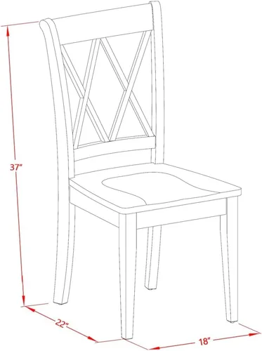 Miniatura 12 de East West Furniture LGCL7-BLK-W - Juego de mesa de comedor de 7 piezas que consta de una mesa de comedor rectangular con hojas de mariposa y 6