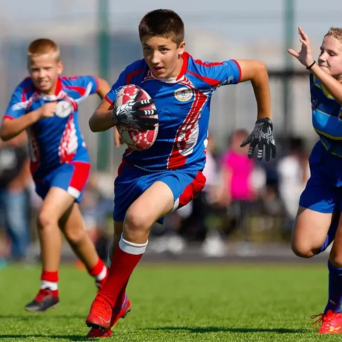 Miniatura 8 de Guantes de receptor de fútbol americano para niños - Agarre de silicona antideslizante y parte trasera de licra transpirable para un mejor control