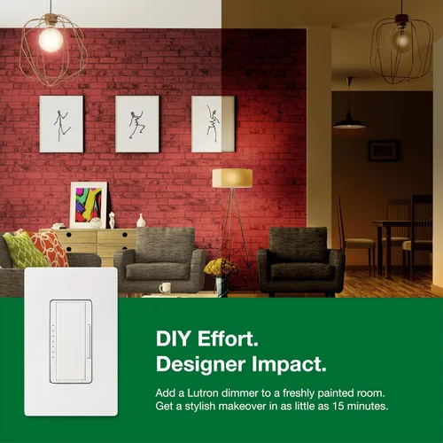 Miniatura 9 de Lutron Maestro LED+ Interruptor regulador de intensidad para bombillas LED regulables, halógenas e incandescentes, 150W/150W/unipolar