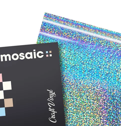 Miniatura 3 de VViViD Mosaic+ Plata holográfico con purpurina brillante de 1 x 5 pies, vinilo para manualidades sin arrugas, acabado UV de 8 años Purpurina