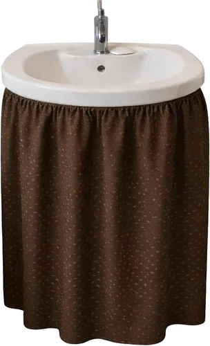 Miniatura 6 de Falda de Fregadero de Baño de Tela con Puntada de Diamante, Fregadero Utilitario, Impermeable, se Adapta a Fregaderos de Tamaño Estándar, Añade