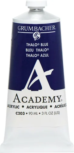 Miniatura 13 de Grumbacher Academy - Pintura acrílica, brillo, tubo de metal de 3.0 fl oz/3 onzas, tono azul cobalto
