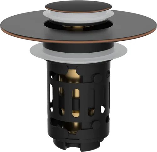 Miniatura 26 de Hibbent Colador de drenaje de lavabo de baño 3 en 1 mejorado, tapón universal desplegable con cesta de filtro de acero inoxidable extraíble atrapa
